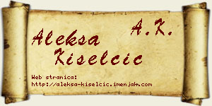 Aleksa Kiselčić vizit kartica